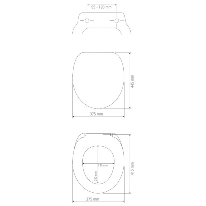 WENKO 22973100-WC WC-bril DELOS 44,5x37,5 cm wit/zilver