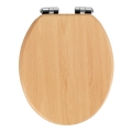 WENKO 22979100-WC wc-bril NATURAL BEECH 35,5x42,5 cm bruin/zilver