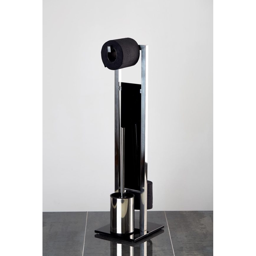 WENKO 22983100 - WC-borstel RIVALTA 18x70 cm roestvrij staal/zilver/zwart