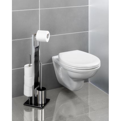 WENKO 22983100 - WC-borstel RIVALTA 18x70 cm roestvrij staal/zilver/zwart