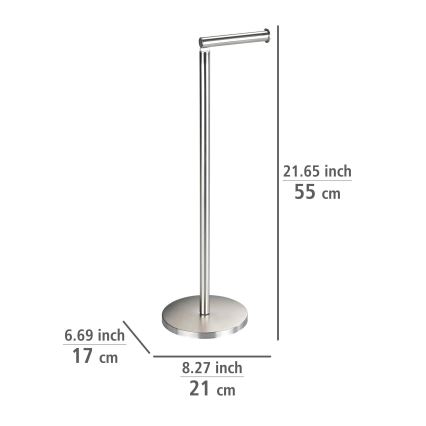 WENKO 22985100 - Toiletrolhouder 21x55 cm roestvrij staal/zilverkleurig