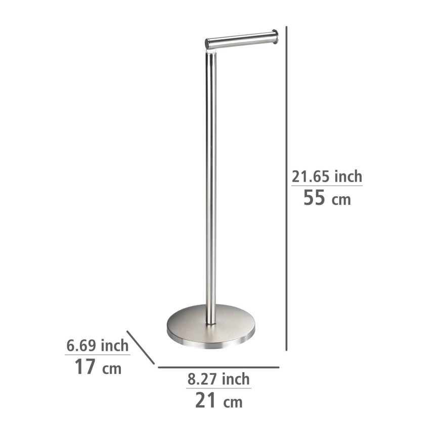 WENKO 22985100 - Toiletrolhouder 21x55 cm roestvrij staal/zilverkleurig