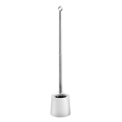 WENKO 22989100 - Toiletborstel AVOLA 13x70 cm roestvrij staal/wit/zilver