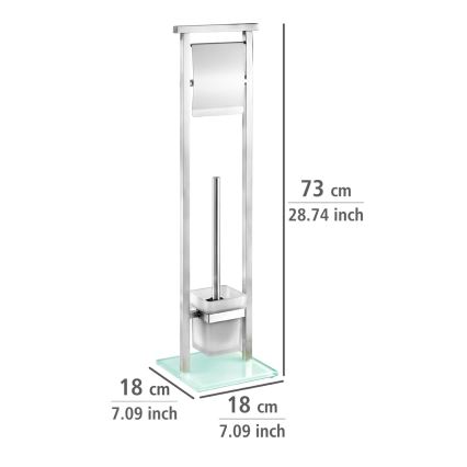 WENKO 22992100 - Toiletborstel DEBAR 18x73 cm rvs/satijn/wit