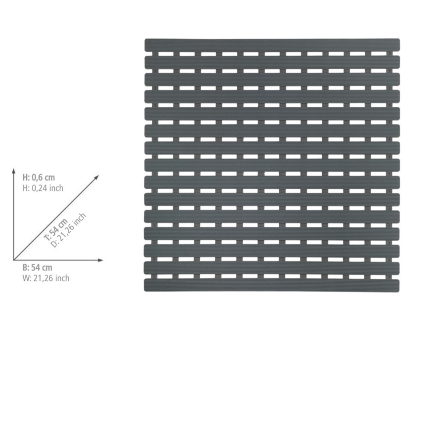 WENKO 23125100-Douchemat ARINOS 54x54 cm grijs/grijs