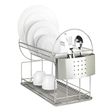 WENKO 2329100 - Afdruiprek DUO 21x33 cm roestvrij staal/zilver