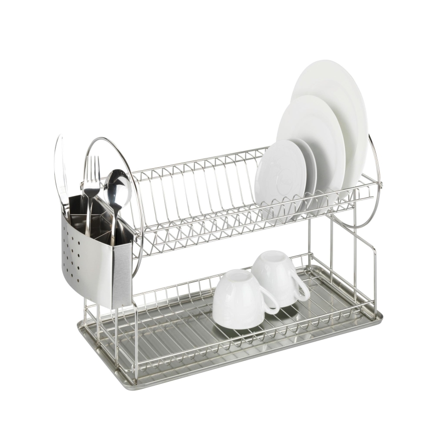 WENKO 2329100 - Afdruiprek DUO 21x33 cm roestvrij staal/zilver