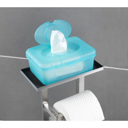 WENKO 23364100 - WC-borstel DEBAR 21x70,5 cm RVS/satijn/wit