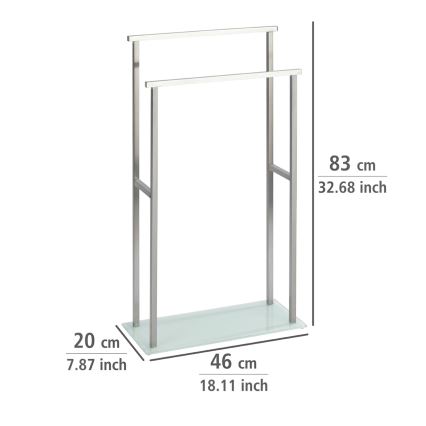 WENKO 23438100 - Handdoekenstandaard DEBAR 20x83 cm RVS/satijn/wit
