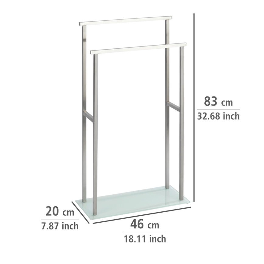 WENKO 23438100 - Handdoekenstandaard DEBAR 20x83 cm RVS/satijn/wit