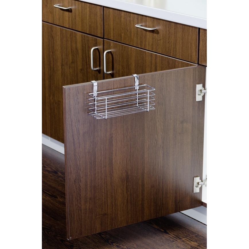 WENKO 2344100 - Mand SLIM 24x11,5 cm glanzend chroom/zwart
