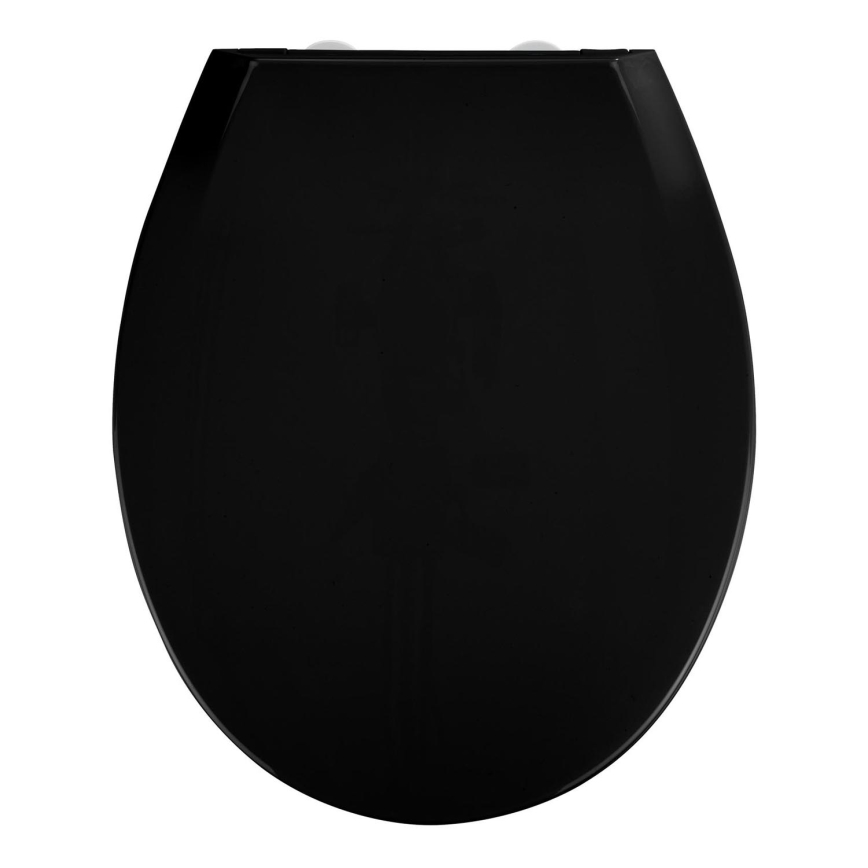 WENKO 23443100-WC toiletzitting KOS 44x37 cm zwart/zilver