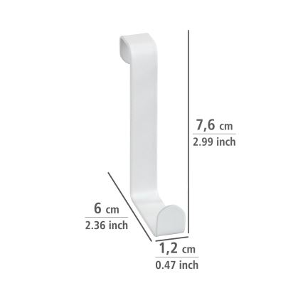 WENKO 23545100-Over-de-deurhaak 7,6x6 cm wit