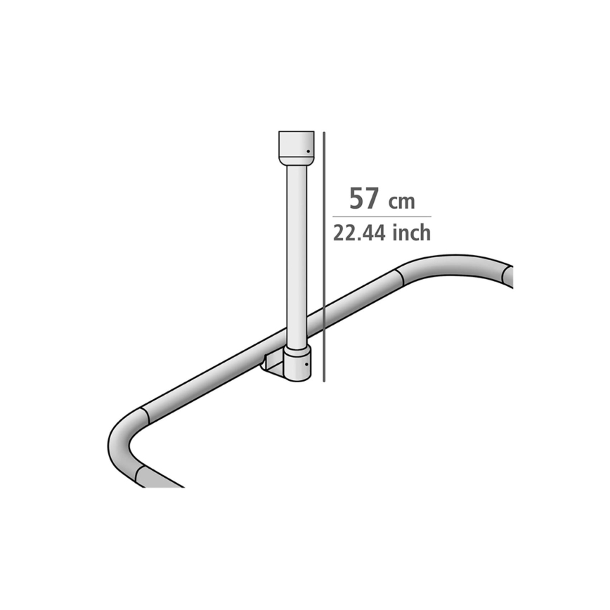 WENKO 23566100 - Plafondsteun UNIVERSAL 57 cm zwart