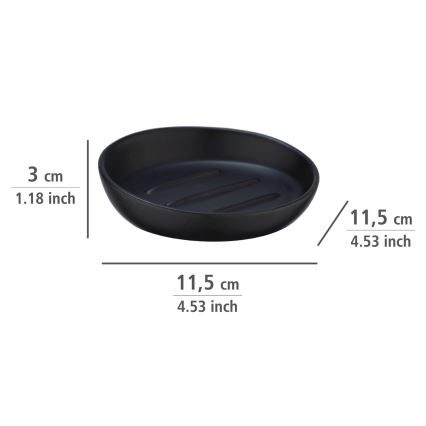 WENKO 23653100 - Zeepbakje BADI 11,5 x 3 cm zwart