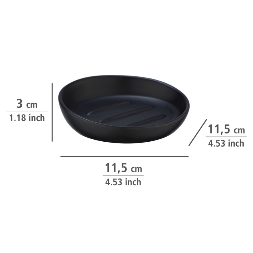 WENKO 23653100 - Zeepbakje BADI 11,5 x 3 cm zwart