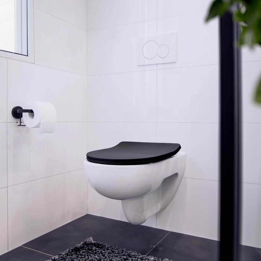 WENKO 23827100-WC WC-bril SEDILO 45,2x36,2 cm zwart/zilver