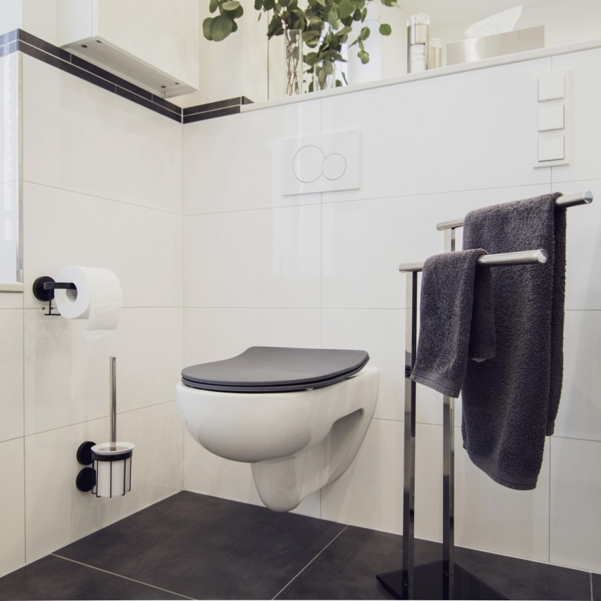 WENKO 23828100-WC wc-bril SEDILO 45,2x36,2 cm grijs/zilver