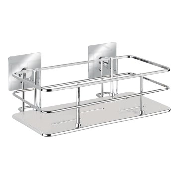 WENKO 23854800-Wandplank TURBO-LOC QUADRO ED. 24x14,5 cm roestvrij staal/glanzend chroom