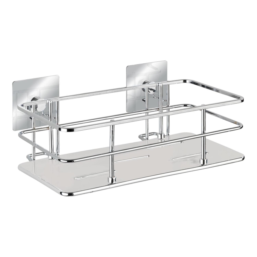 WENKO 23854800-Wandplank TURBO-LOC QUADRO ED. 24x14,5 cm roestvrij staal/glanzend chroom