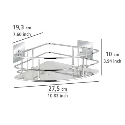 WENKO 23856800-wandplank TURBO-LOC QUADRO ED. 27,5x19,3 cm RVS/glanzend. chroom