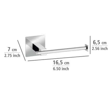 WENKO 23859800 - Toiletrolhouder TURBO-LOC QUADRO ED 16,5x6,5 cm roestvrij staal