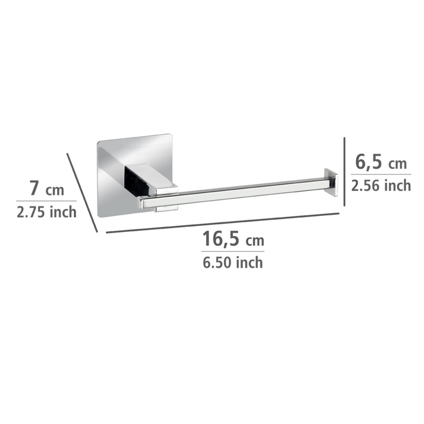 WENKO 23859800 - Toiletrolhouder TURBO-LOC QUADRO ED 16,5x6,5 cm roestvrij staal