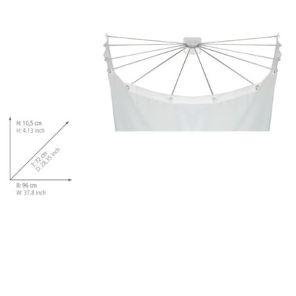 WENKO 23863100 - Douchehouder 96x72 cm RVS/wit