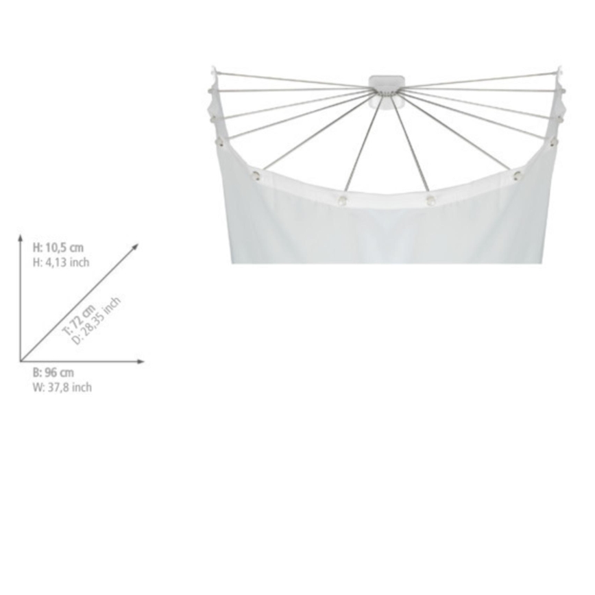 WENKO 23863100 - Douchehouder 96x72 cm RVS/wit