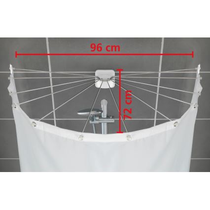 WENKO 23863100 - Douchehouder 96x72 cm RVS/wit