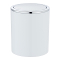 WENKO 23930100 - Prullenbak INCA 14x16,8 cm wit/glanzend chroom