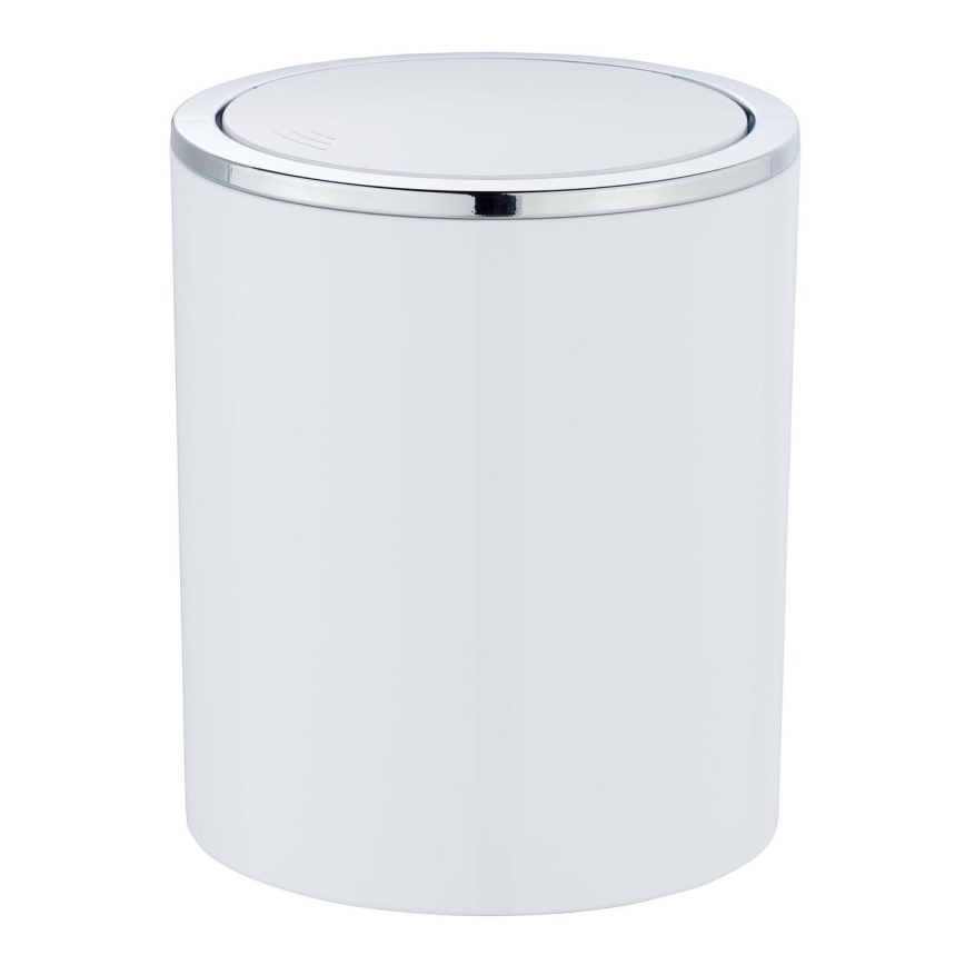WENKO 23930100 - Prullenbak INCA 14x16,8 cm wit/glanzend chroom