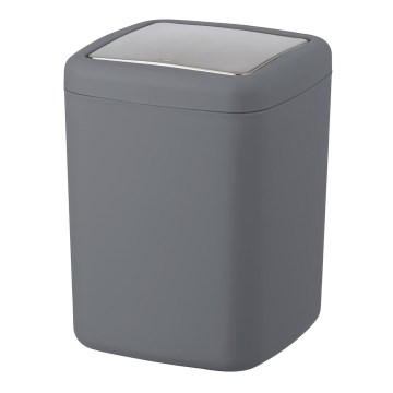 WENKO 23979100 - Afvalemmer BARCELONA 15x20 cm antraciet/glanzend chroom
