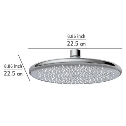 WENKO 23998100 - Douchekop Waterbesparend systeem 22,5x22,5 cm glanzend chroom