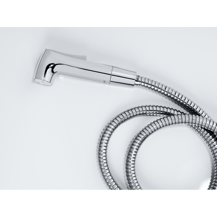 WENKO 23999100 - Bidetset waterbesparend systeem 12x7 cm glanzend chroom/zilver
