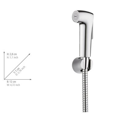 WENKO 23999100 - Bidetset waterbesparend systeem 12x7 cm glanzend chroom/zilver