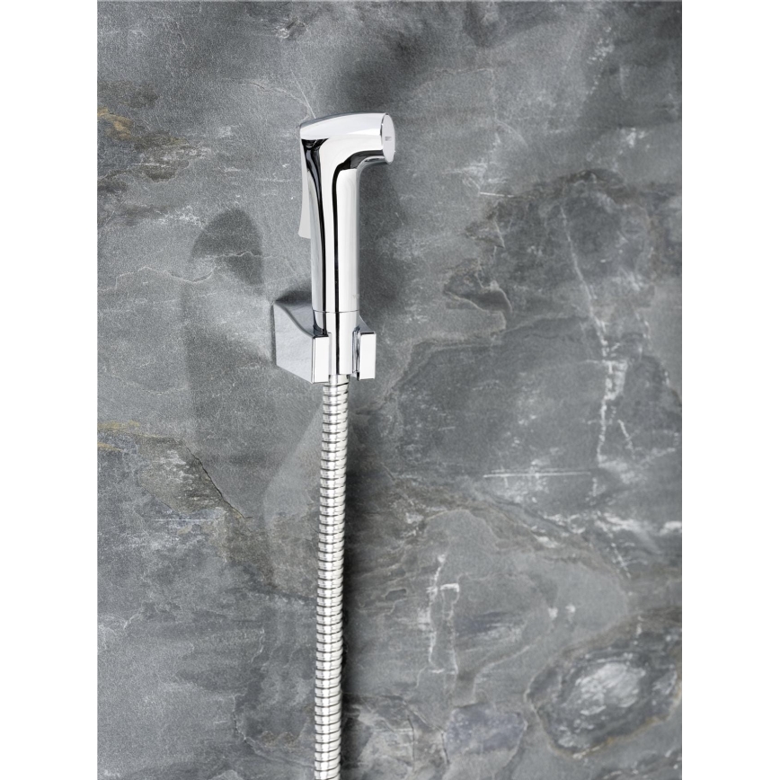WENKO 23999100 - Bidetset waterbesparend systeem 12x7 cm glanzend chroom/zilver