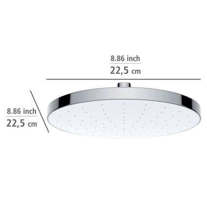 WENKO 24000100-Douchekop AUTOMATISCHE REINIGING 22,5x22,5 cm glanzend chroom/wit