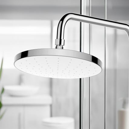 WENKO 24000100-Douchekop AUTOMATISCHE REINIGING 22,5x22,5 cm glanzend chroom/wit