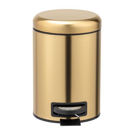 WENKO 24009800 - Afvalemmer LEMAN 17x25 cm roestvrij staal/goud/zwart