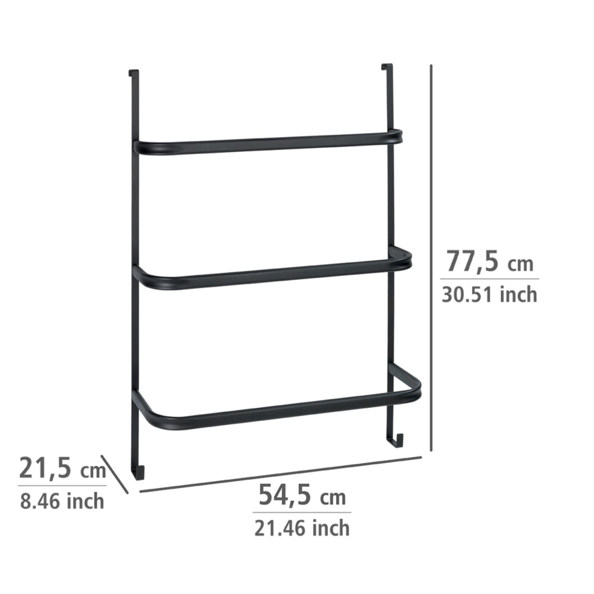 WENKO 24026100 - Handdoekhouder IRPINIA 54,5x77,5 cm zwart
