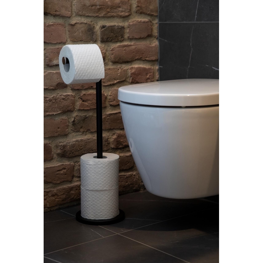 WENKO 24034100 - Toiletrolhouder 21x55 cm zwart/zilver