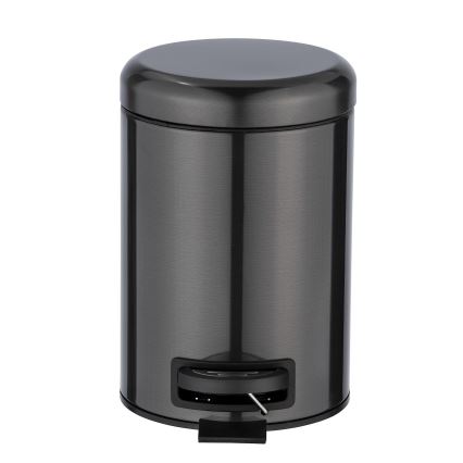 WENKO 24035100 - Prullenbak LEMAN 17x25 cm roestvrij staal/zwart