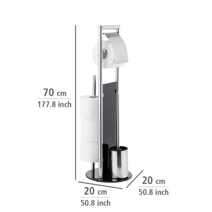 WENKO 24075800 - WC-set RAVINA 20x707 cm roestvrij staal/zilver/zwart