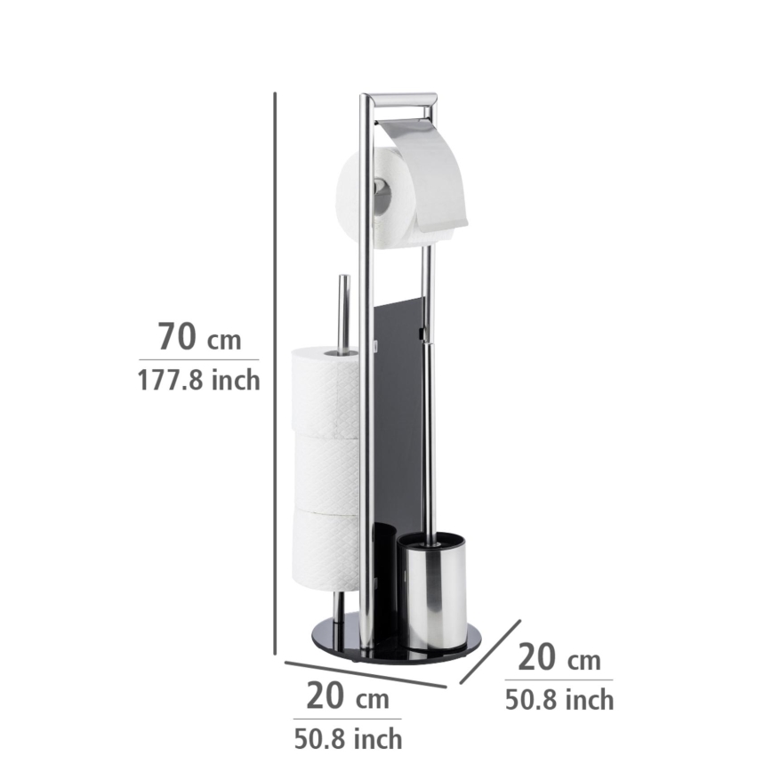 WENKO 24075800 - WC-set RAVINA 20x707 cm roestvrij staal/zilver/zwart