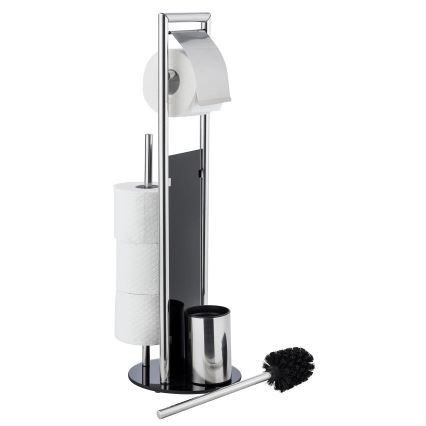 WENKO 24075800 - WC-set RAVINA 20x707 cm roestvrij staal/zilver/zwart