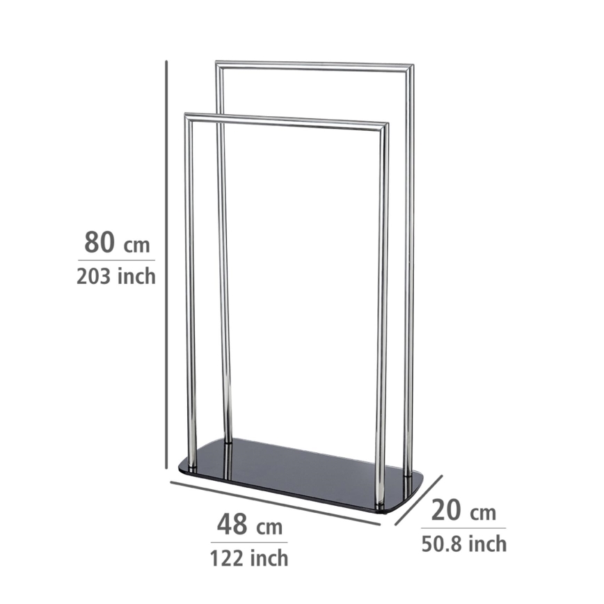 WENKO 24076800 - Handdoekenrek RAVINA 48x80 cm RVS/zilver/zwart
