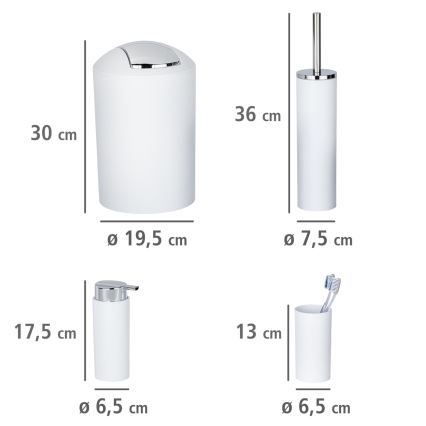 WENKO 24077800 - Set CALVO 6,5x13 cm wit/glanzend chroom