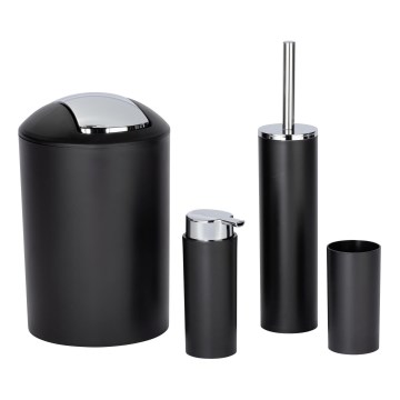 WENKO 24078800 - Set CALVO 6,5x13 cm zwart/glanzend chroom