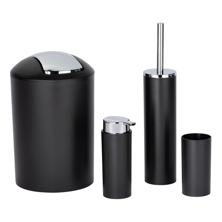 WENKO 24078800 - Set CALVO 6,5x13 cm zwart/glanzend chroom
